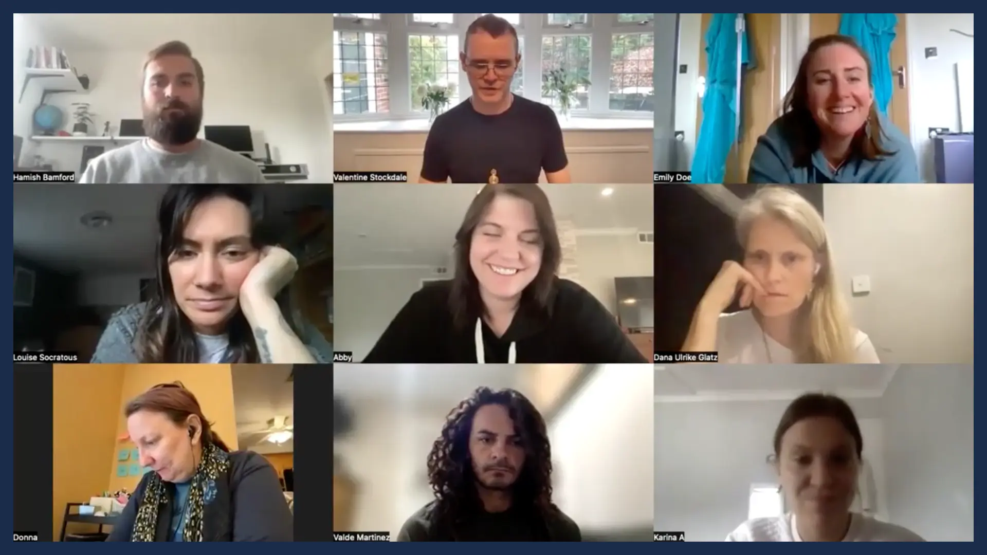 VELOCITY cohort members on a live Zoom session with the programme director
