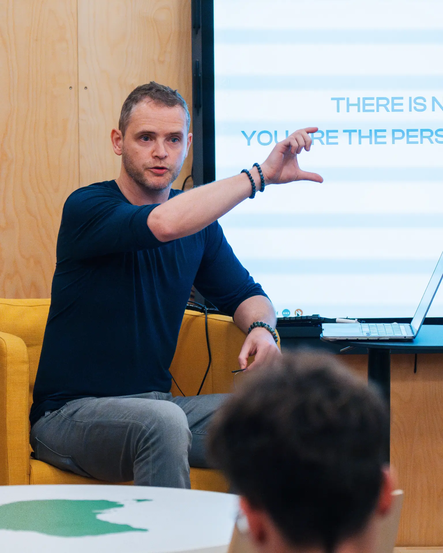 Valentine Stockdale presenting at a workshop in Helsinki
